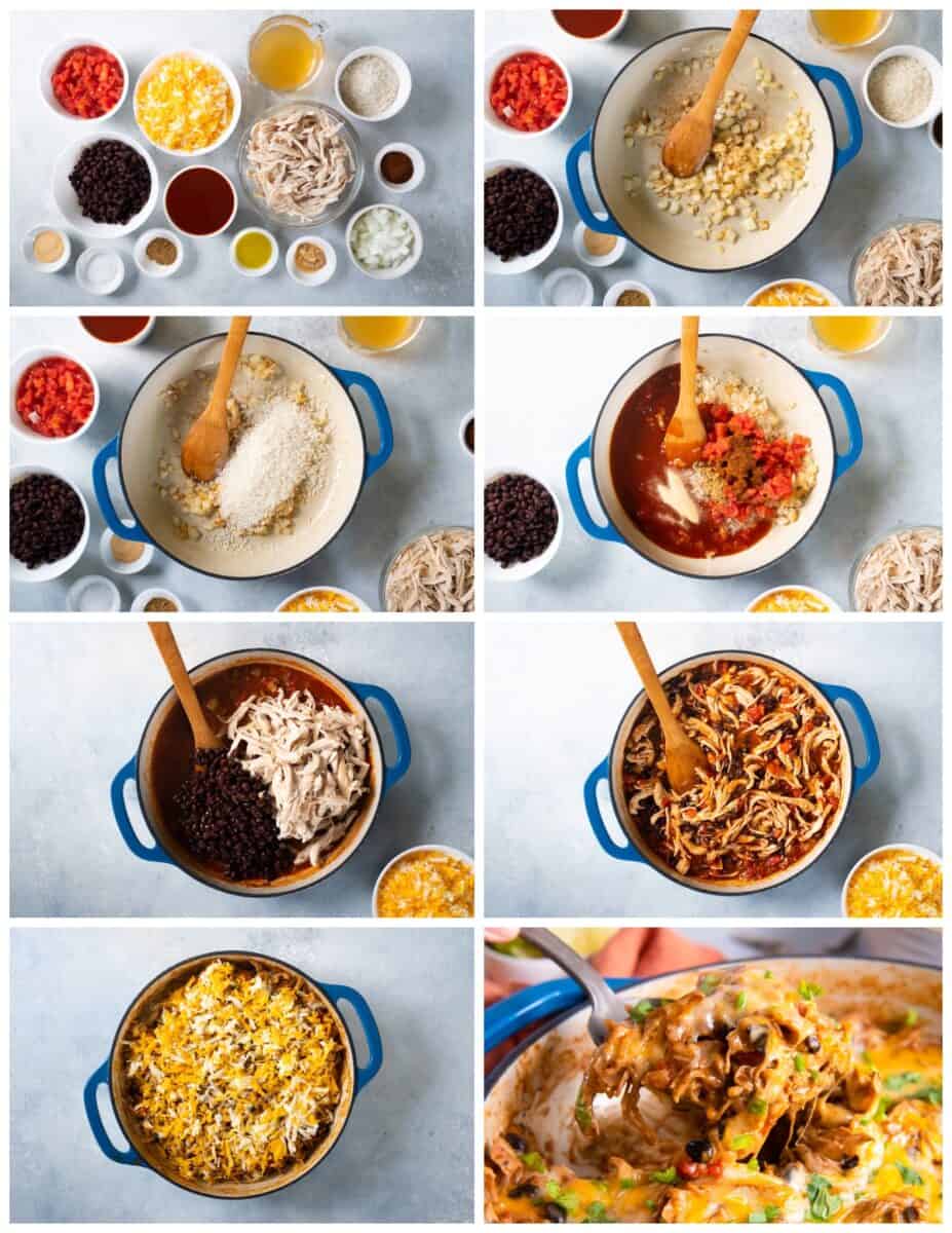 how to make chicken enchilada skillet step by step photo instructions
