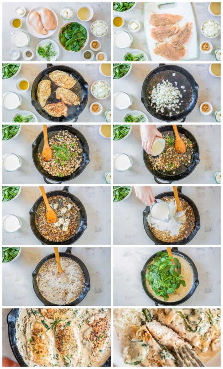 how to make creamy chicken skillet step by step photo instructions