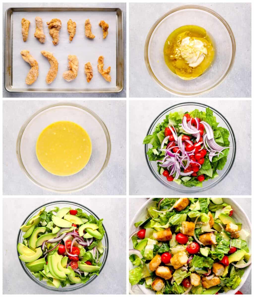 how to make crispy chicken salad step by step photo instructions