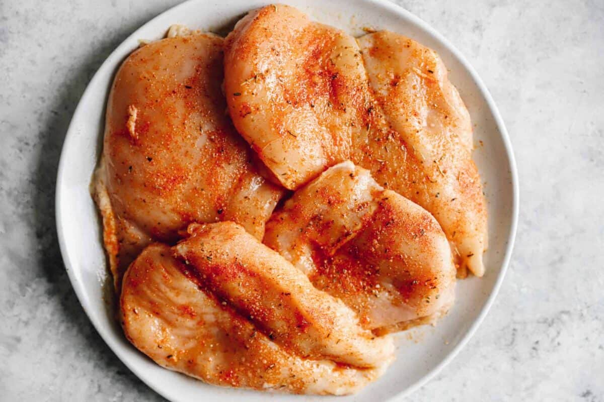 seasoned chicken breasts before cooking