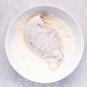 coating chicken breast in flour