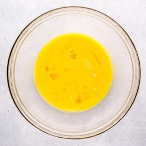 egg mixture in a mixing bowl