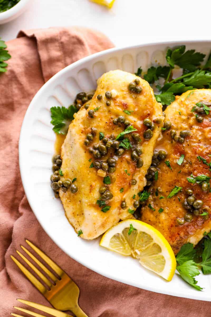 chicken piccata stuffed with cheese