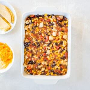 casserole dish with filling