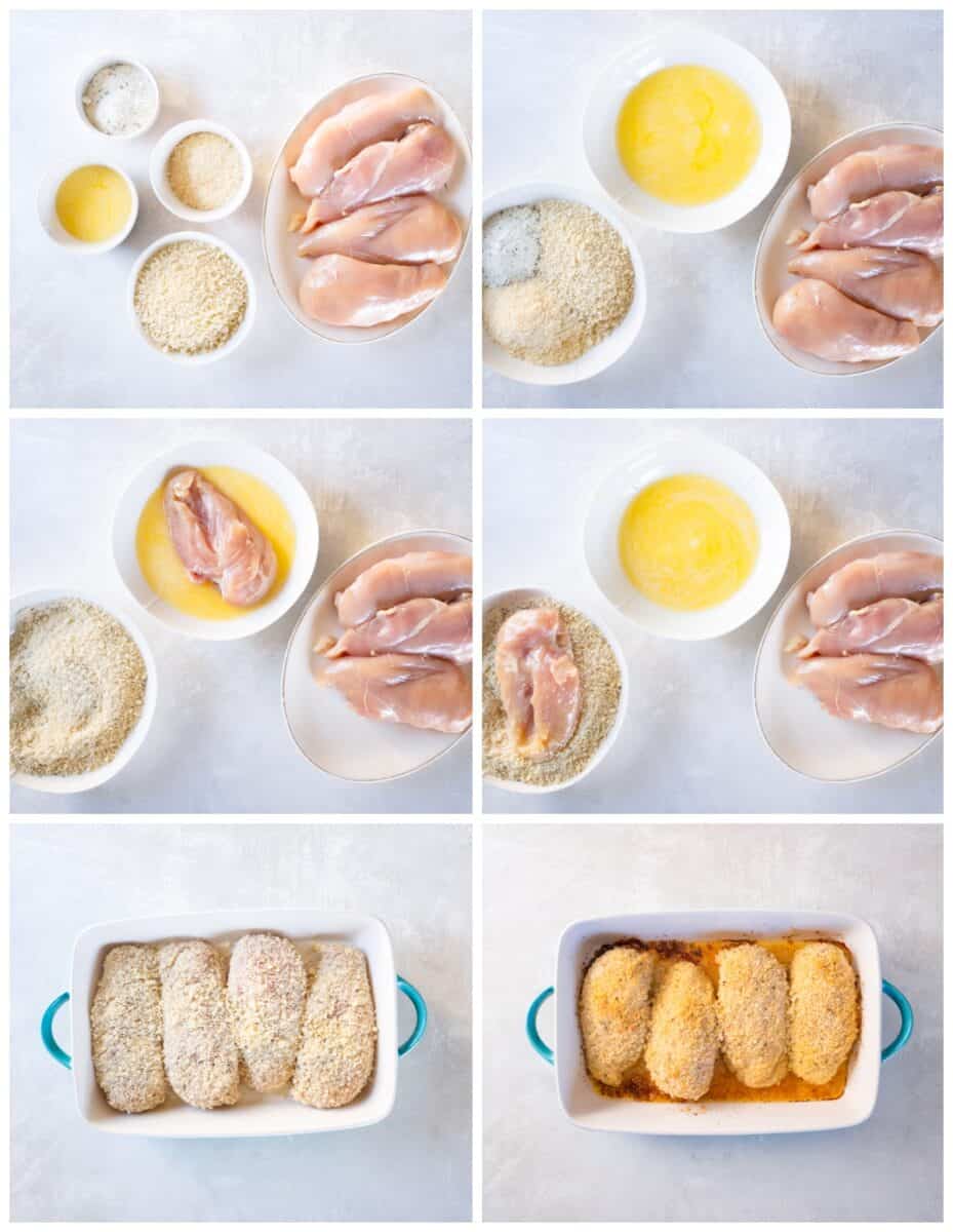 step by step photos for how to make parmesan ranch chicken.