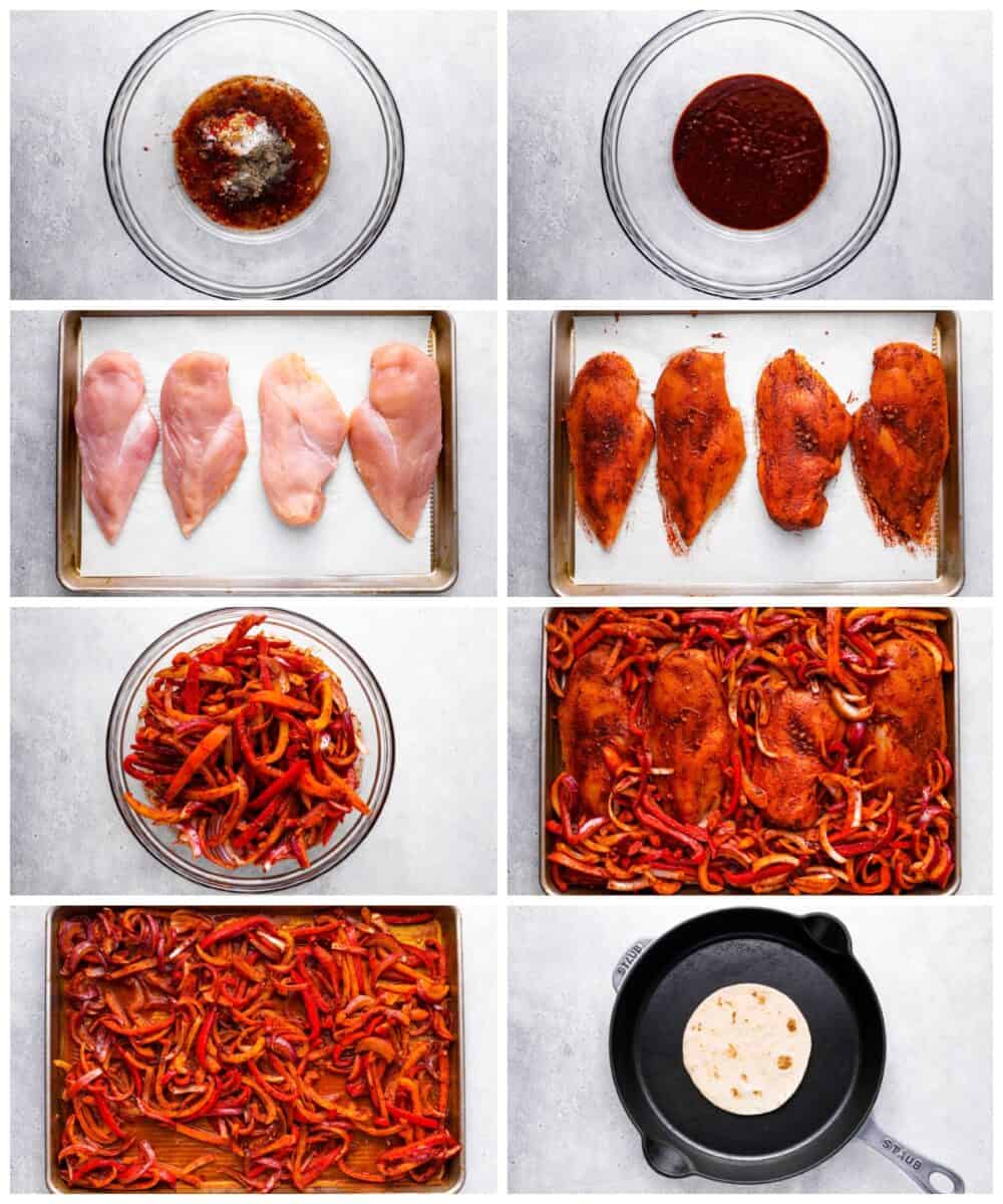 how to make sheet pan chicken fajitas step by step photo instructions