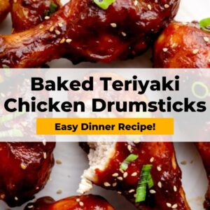 Easy dinner recipe for baked teriyaki chicken drumsticks.