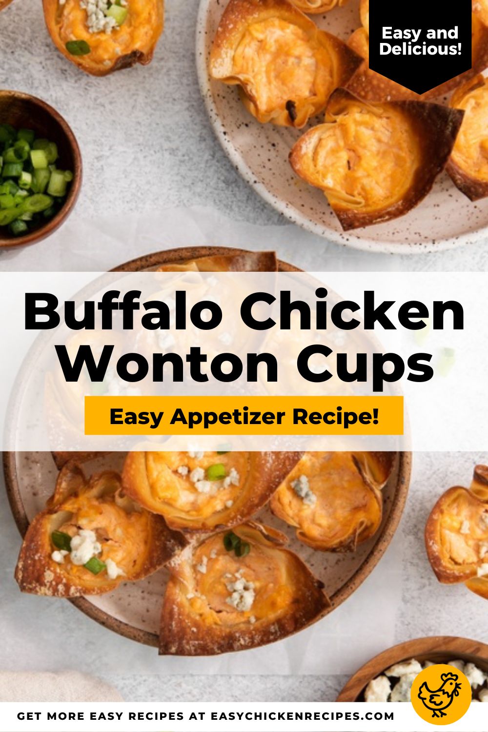 Buffalo Chicken Wonton Cups - Easy Chicken Recipes