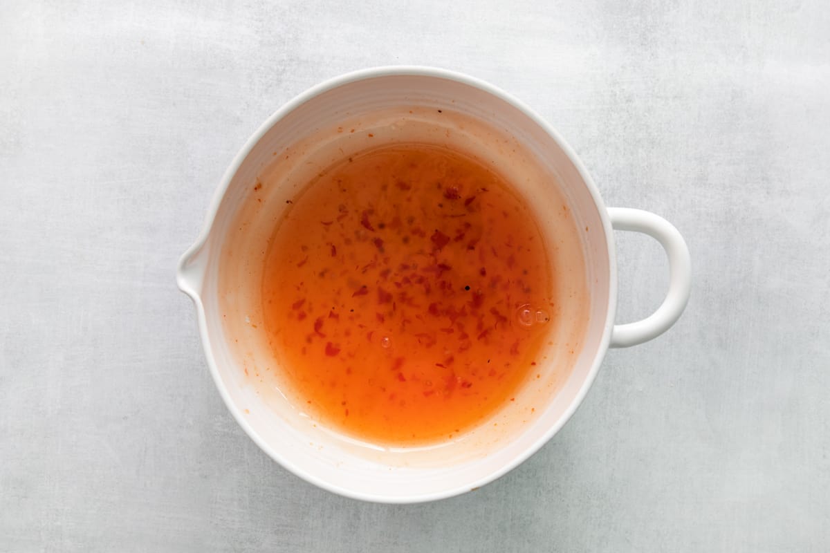 sweet chili sauce in a mixing bowl.