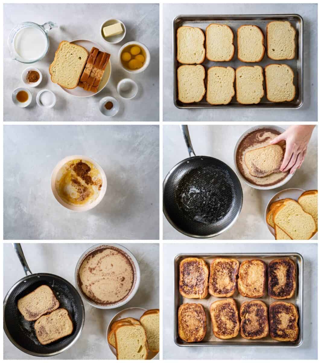 step by step photos for how to make french toast.
