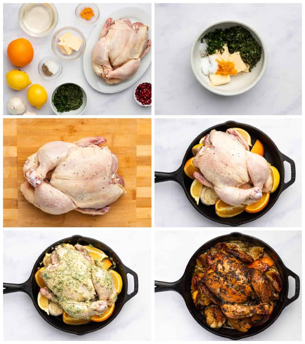 step by step photos for how to make christmas chicken.