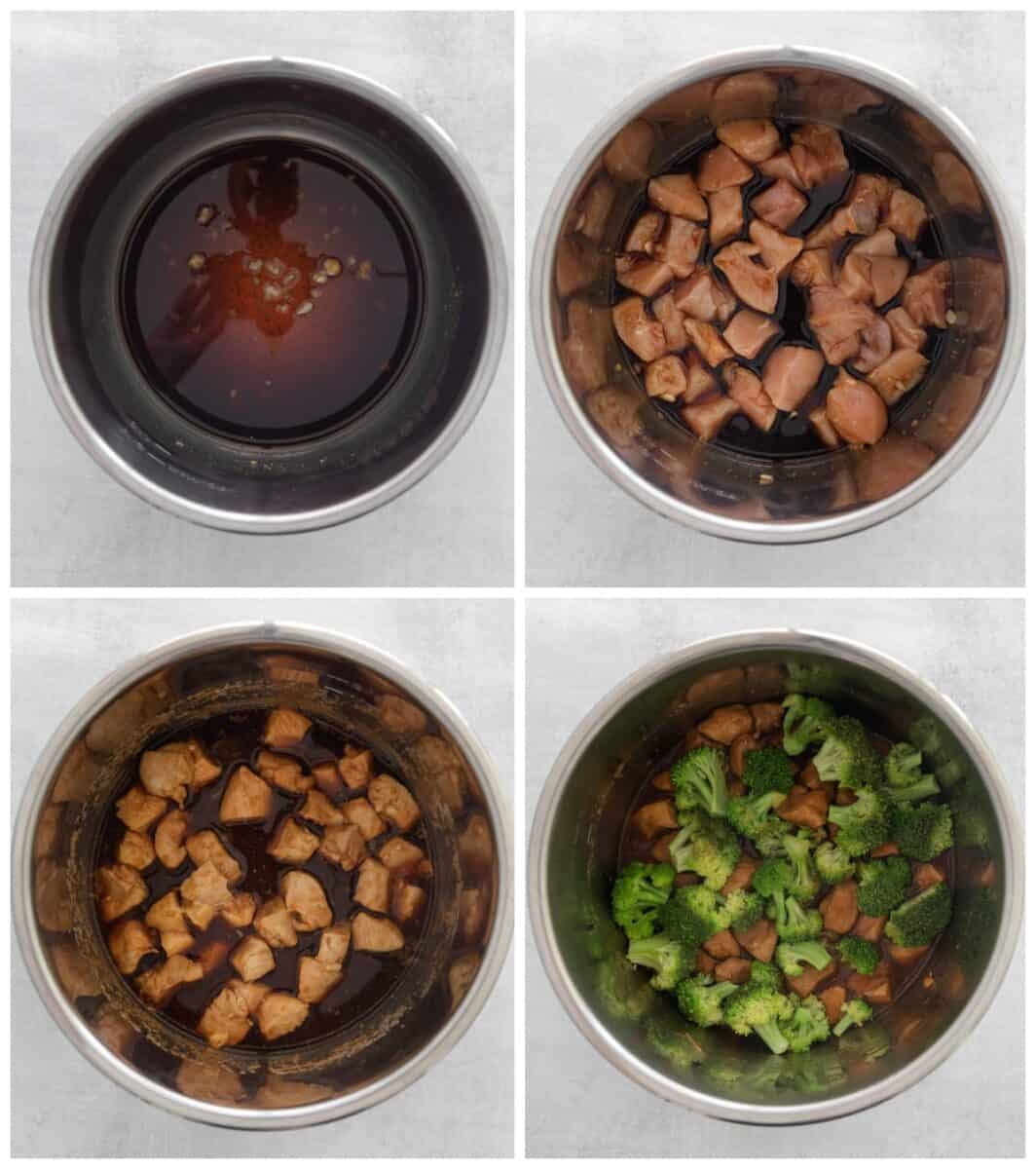 step by step photos for how to make instant pot chicken teriyaki.