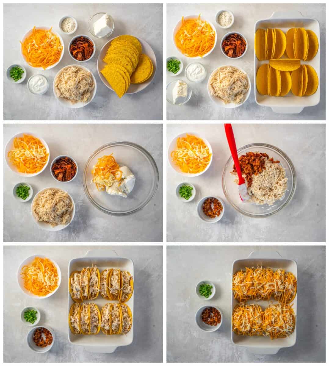 step by step photos for how to make crack chicken tacos.