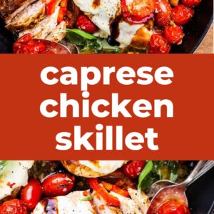 caprese chicken skillet pin