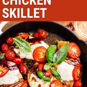 caprese chicken skillet pin