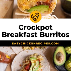 crockpot breakfast burritos on a plate.