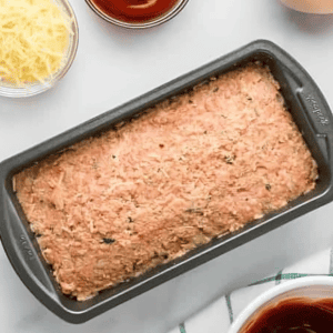 chicken meatloaf in a pan.