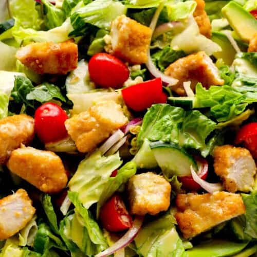 Crispy Chicken Tender Salad Recipe - Easy Chicken Recipes