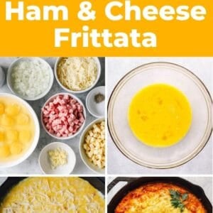 ham and cheese frittata pin.