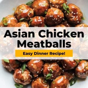 asian chicken meatballs easy dinner recipe.