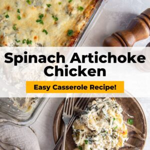 spinach artichoke chicken easy casserole recipe.