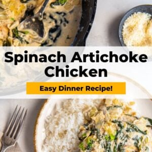 spinach artichoke chicken easy dinner recipe.