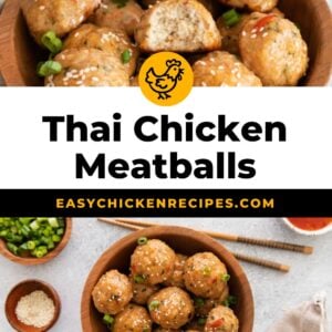 thai chicken meatballs in a bowl.