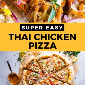super easy thai chicken pizza.