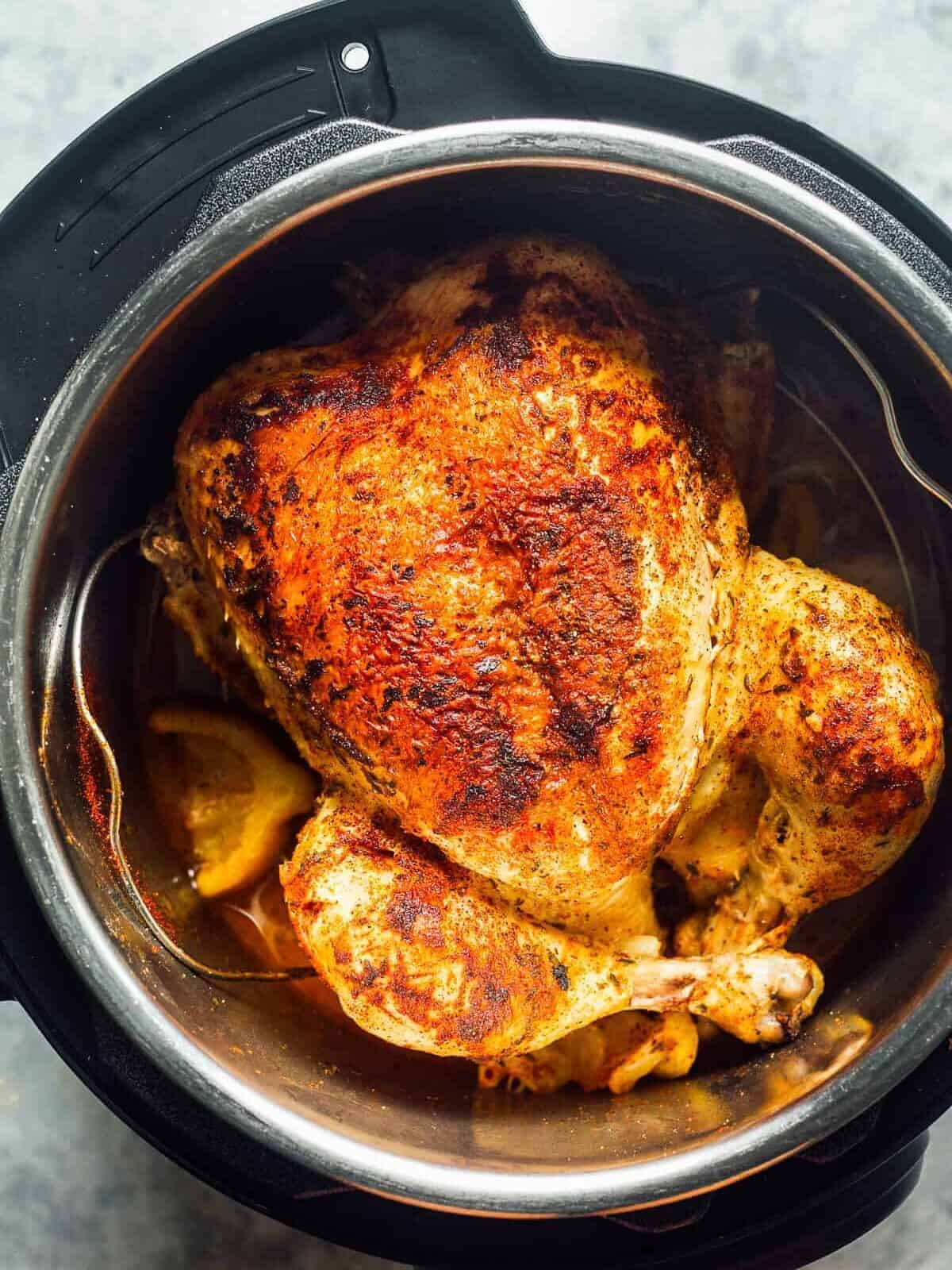 instant pot whole chicken with lemon and herbs