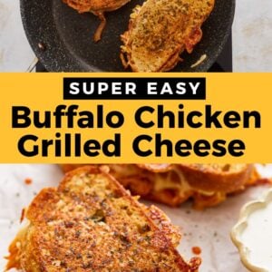 Super easy buffalo chicken grilled cheese.