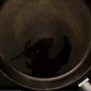 oil in a pan.