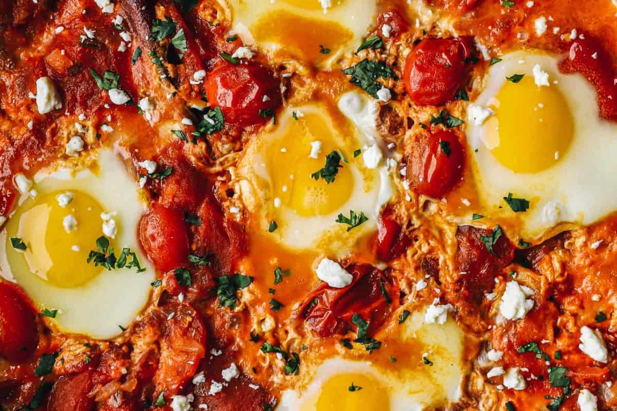 closeup of eggs in purgatory.