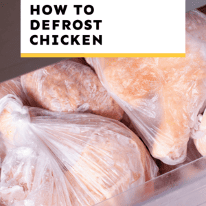 A conveniently packaged chicken with a cooking guide for slow thawing and cooking.