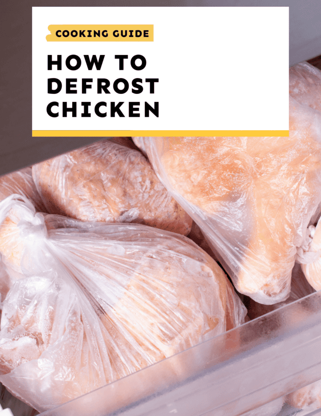 A conveniently packaged chicken with a cooking guide for slow thawing and cooking.
