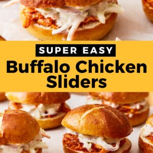 Super easy buffalo chicken sliders.
