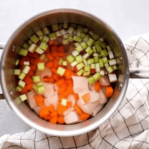 sautéed veggies in a saucepan.