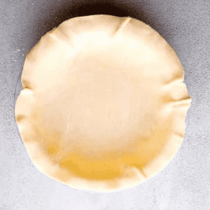 pie crust in a pie pan.