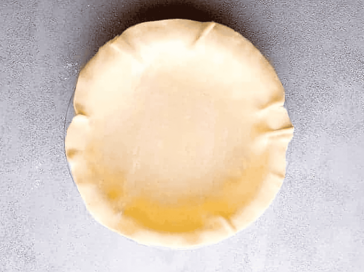 pie crust in a pie pan.