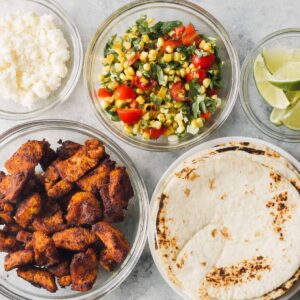 ingredients for cilantro lime chicken tacos