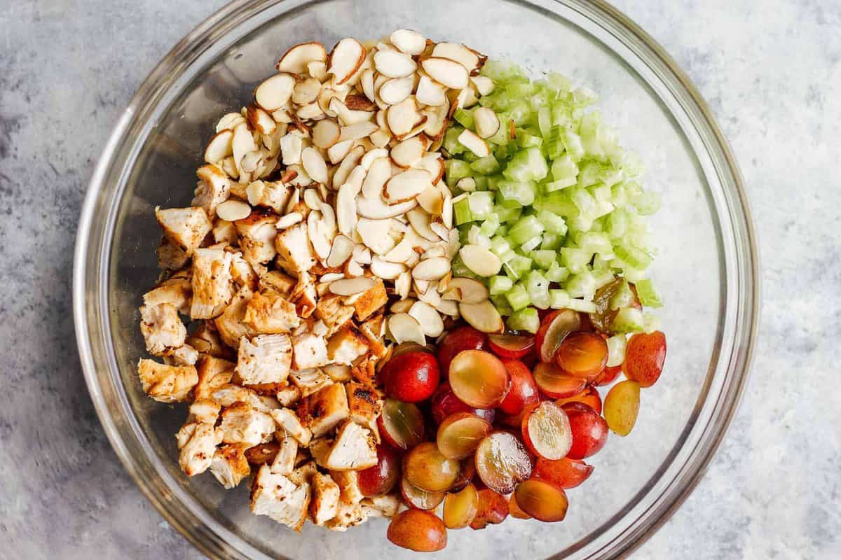 ingredients for napa almond chicken salad