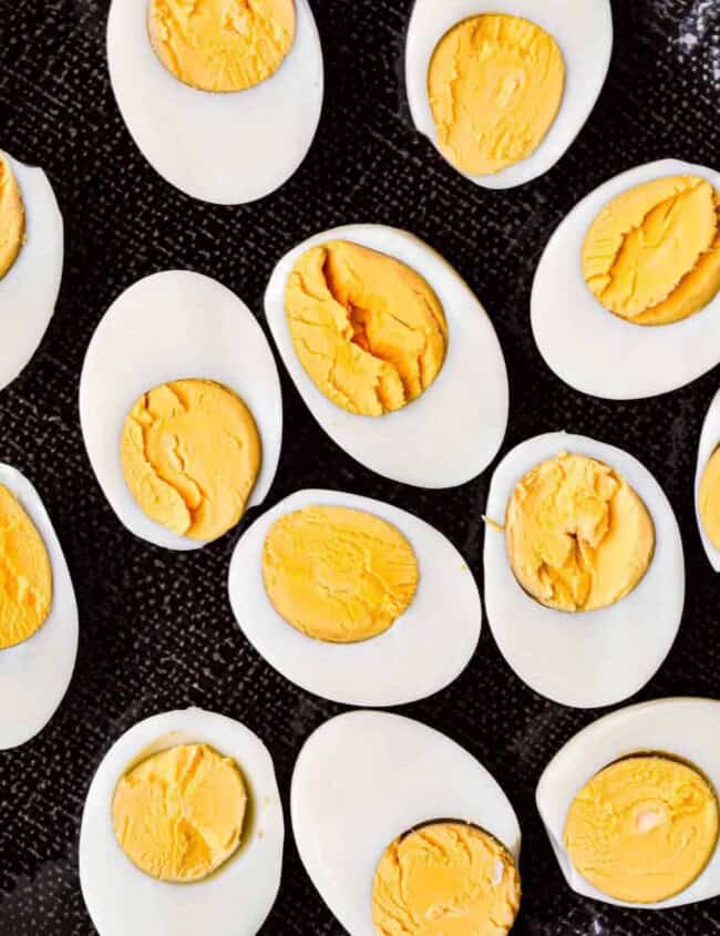 instant pot hard boiled eggs cut in half