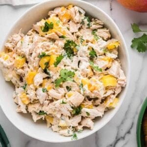 bowl of mango chicken salad