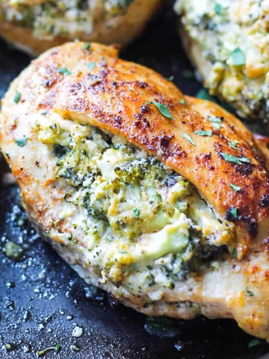 chicken breasts stuffed with broccoli and cheese.