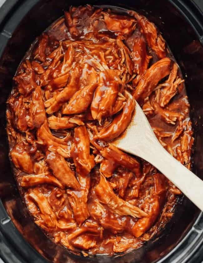 crockpot pulled bbq chicken in slow cooker