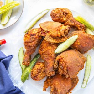 pickle brined fried chicken thighs and drumsticks