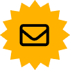 A yellow star with an email icon on it.