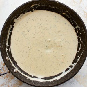 boursin sauce in a pan.