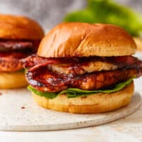 side view of hawaiian chicken sandwiches.