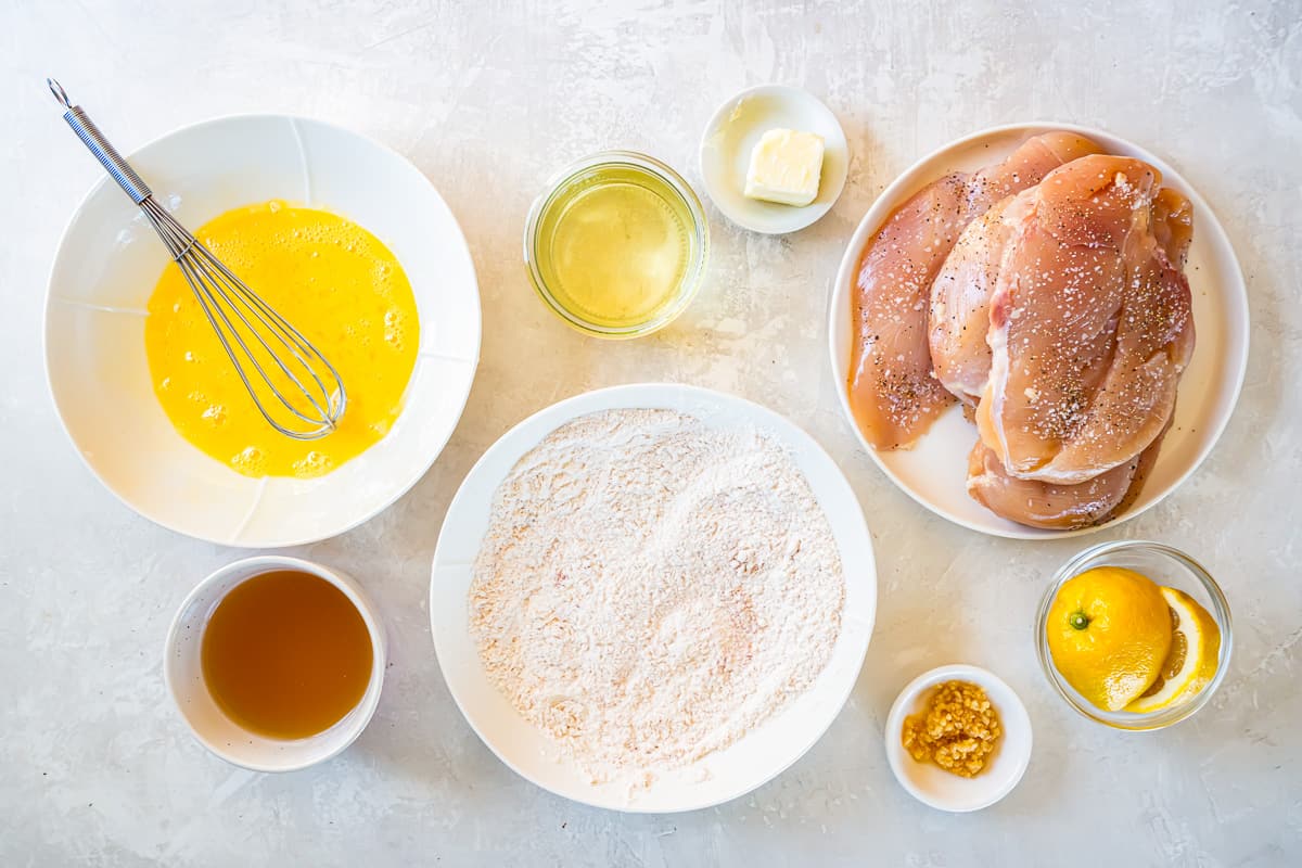 seasoned flour in a white bowl.