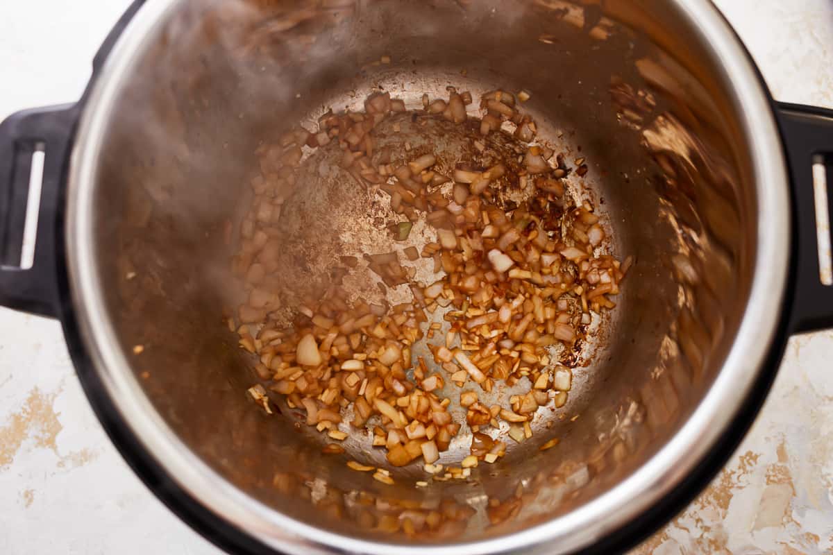 sauteed onions in an instant pot.